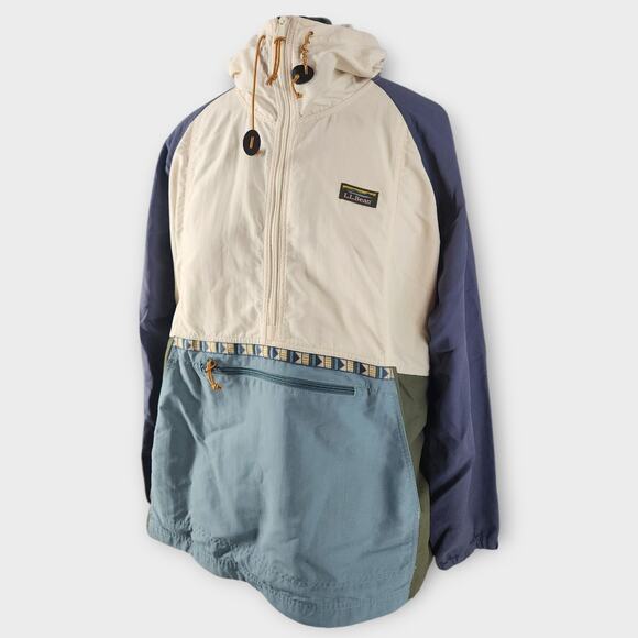 L.L.Bean Anorak Jacket Womens 3X 1/4 Zip Colorblock Hooded Windbreaker Outdoors - Picture 3 of 7